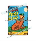 Linemar Wind-up Hoppy Hopping Yogi Bear Toy Metal Tin Sign Garage Kitchen