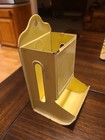 Metal Match Yellow Box Holder Wall Mount Rustic Antique Decor 6    Tall Vintage