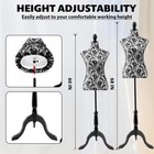 Adjustable Female Pinnable Mannequin Torso With Tripod Base For Display  black 