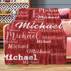Custom Name Print Flannel Throw Blanket     Personalized Contemporary Text Design