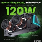 Gearit Boom 120w Portable Bluetooth Speaker Outdoor Ipx6 Stereo Bass Karoake