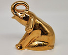 Rookwood 24k Gold Plated Paperweight Golden Elephant Ltd   301 Of 500 - Cracked