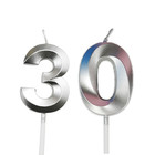 Silver Number 30 Candles 30th Birthday Party Cake Decoration Anniversary Age Yrs