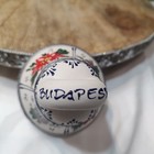 Vtg Hand Painted Ceramic Bell Budapest Hungary Folk Art Floral 3    Souvenir
