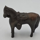 Vintage 1950s Cast Metal Saddle Horse Figurine W copper-colored Finish
