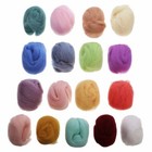 17 Colors Fibre Wool Roving For Needle Felting Spinningss Diy Craft Material Set