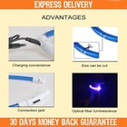Rechargeable Led Light-up Flash Glow Collar Dog Pet Safety Adjustable Micro Usb