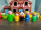 Complete  Vintage Fisher Price Little People Brown Tudor House 952 With Extras