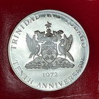 1972 Trinidad   Tobago 10th Anniv   10 Silver Proof Coin - Ogp   Coa -  925