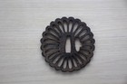 Antique Japanese Iron Kiku Sukashi Tsuba 84mm Edo Sword Guard G98