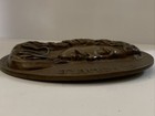 Rare Antique French Bronze 3d Portrait Medallion Poquelin De Moliere Wall Plaque