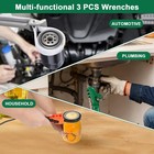 3-piece Set 12 aluminum Nylon Strap Wrench  16 heavy Duty Ratcheting Chain 