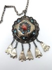 Rare Antique Moroccan Tibetan Turquoise Medallion Necklace  unique