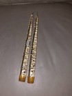 Vintage Mid Century Lucite Gold Flake 12  Taper Candle Pair