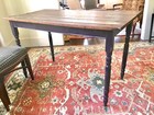 Rustic Antique Pine Farmhouse Table  Vintage Kitchen  Dining Table  Turned Leg 