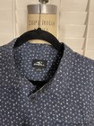 O neill Men s Woven Cotton Short Sleeve Button-up Shirt Blue Geometric Size L