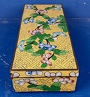 Antique Chinese Cloisonne Enamel Three Compartment Box With Hinged Lid