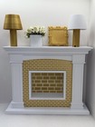 1 6 Scale Dollhouse Fireplace 3d Printed Pla  Furniture  White   Gold no Dolls