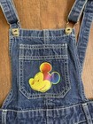 Vintage Rainbow Mickey Mouse Disney Kids Denim Overalls Kids 6 6x Y2k Pants