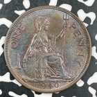 1940 Great Britain 1 Penny Lot f8515 Nice Details  Wild Color