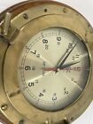 Vintage Seahouse  Company Nautical Ship s Clock Porthole Brass Wood Wall Clock