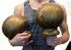 2 Monumental Antique Newel Post Wood Staircase Finial Architectural Salvage