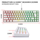 68 Key Rgb Gaming Keyboard Usb Type-c Wired Backlit Compact Pc Laptop Win Mac