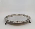 Antique S  Kirk   Son Co Sterling Silver 10    Floral Repousse Footed Platter 1710
