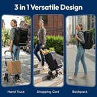 Stair Climbing Shopping Cart Foldable 3 Wheel Grocery Laundry Aluminum Insulated