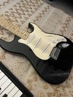 Silvertone Black Electric Guitar With Gig Bag  Plays Great  Ships Fast 