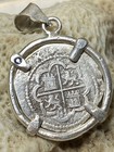Authentic Spanish-colonial Shipwreck Era 1-real Lima Silver Cob Coin In Bezel