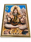 Shiva Shankar Hindu Devotional Print S S Brijbasi   Sons Gold Tone Framed Art