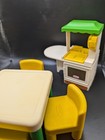 Little Tikes Vintage Dollhouse Furniture Kitchen Table 4 Chairs    Island