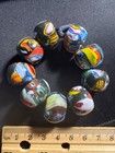 9 Glass Beads - Millefiori Handmade Beads 18mm Round  b1434 