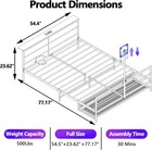 Full Gaming Bed Frame With Tv Mount Metal Gamer Bed Led Lights Usb Storage Black