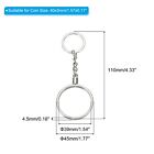 Coin Holder Keychain 40mm Round Medallion Holder With Metal Key Ring Silver