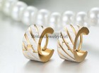2pcs 7mm Stainless Steel Hoop Huggie Earrings Ear Stud For Men Women Golden