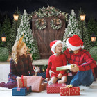 7x5ft Christmas Photography Backdrop Winter Rustic Wood Door Background With Xma