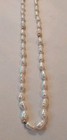 Vtg Baroque Fresh Water Knotted 32   Pearl Necklace W 14kt Gold Clasp 25 3 Grams
