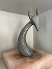 Vintage Hand Carved Soapstone Giraffe Sculpture Statue Wildlife Decor Signed