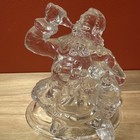 Christmas Glass Santa Drinking Coca Cola Bottle Figurine - 1997