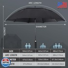 Zomake 54 Inch Golf Umbrella Black Windproof Double Canopy Heavy Duty