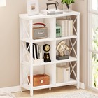 6 Cube Storage Organizer Shelf  Wood And Metal Cubby Bookshelf  Modern Cube B   