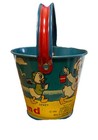 1949 Disneyland Tin-lithographed Sand Pail Candy Container     Donald Duck  Pluto