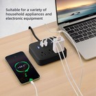 Surge Protector Power Strip 3 Ac 3 Usb Ports 3 94ft Flat Plug Home Office Travel