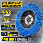 120pack 4-1 2  X 7 8  40 Grit Zirconia Sanding Grinding Flap Discs Angle Grinder