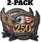 America 250th Anniversary Car Window Decal Sticker 2-pack 12  X 11 1  Usa Decals