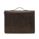 Yiwen Handmade Leather Portfolio Handle 3 Ring Binder Zippered Padfolio For 13