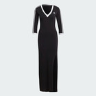 Adidas Originals Women s Black Adicolor Classics 3-stripes V Neck Maxi Dress