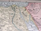 1895 Antique Map Of Egypt Sudan Nubia Nile Africa Verso Iran Persia Afghanistan